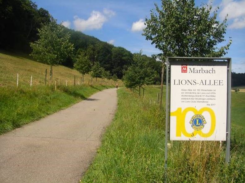 100 Winterlinden wurden zum 100jährigem Jubiläum des Lions-Distrikt 111 SM (Süd-Mitte) 2017 auf dem Gestütshof Offenhausen gepflanzt 