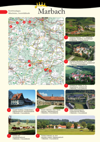 Karte von Gestütshöfen und Vorwerken Marbach