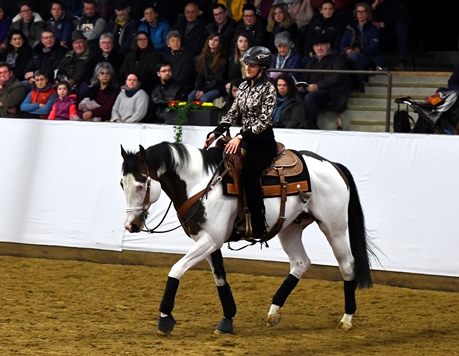 Silvery Moon xx Western geritten im Trab, Schecke Englisches Vollblut